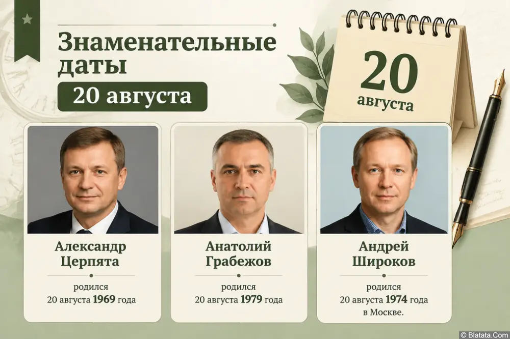 Знаменательные даты 20 августа