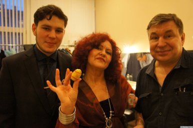 Ирина Каспер, Аркадий Фрумин и Михаил Шелег на XX-м фестивале памяти Аркадия Северного 12 апреля 2015 г.