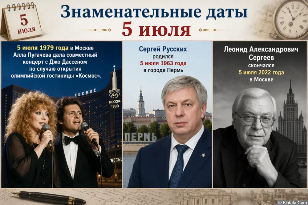 Знаменательные даты 5 июля