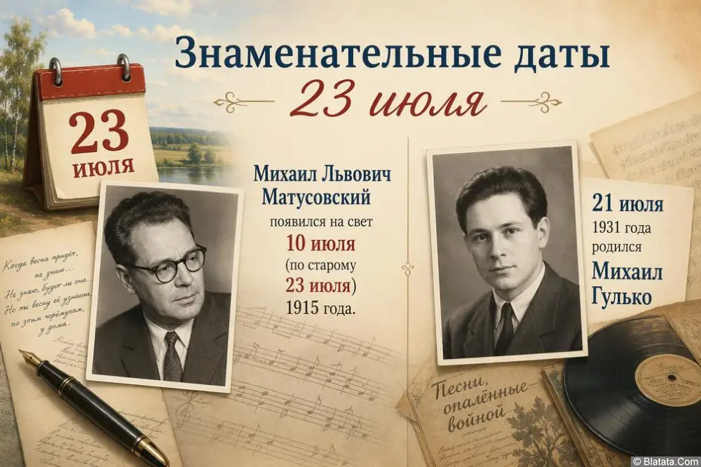 Знаменательные и памятные даты 23 июля Знаменательные и памятные даты 23 июля