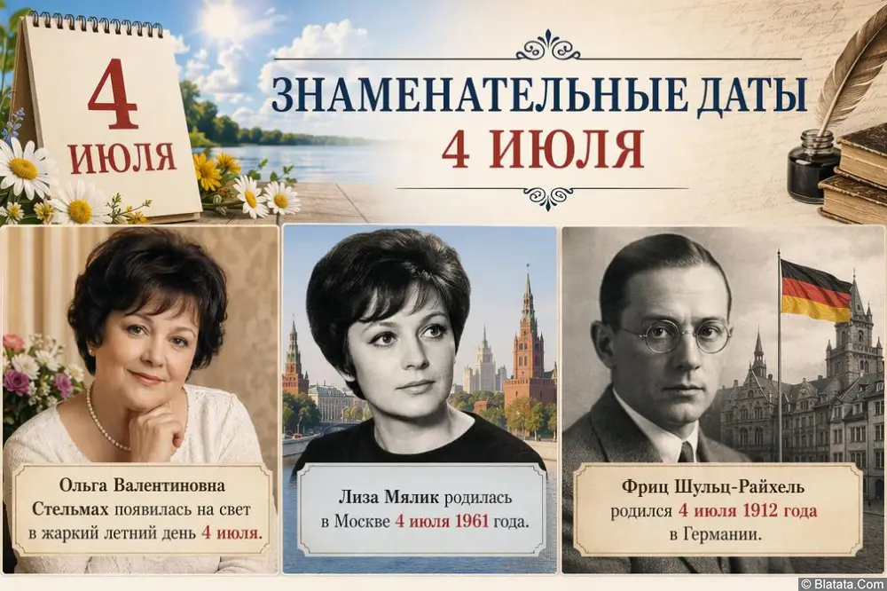 Знаменательные даты и памятные события 4 июля Знаменательные даты и памятные события 4 июля