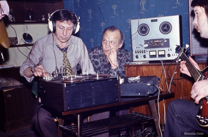 Сергей Маклаков, Владимир Роменский, Николай Резанов во время записи концерта