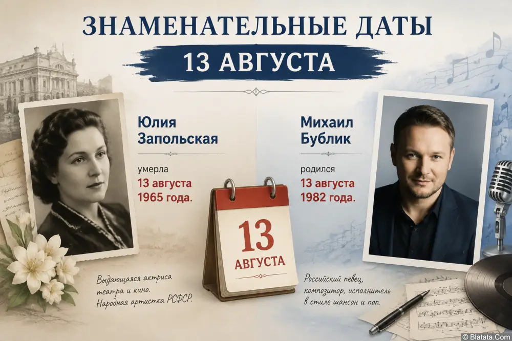 Знаменательные даты 13 августа